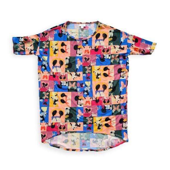 Lularoe x Disney Irma Minnie Mouse Multicolor Geometric Tunic Top Women Sz XS - Picture 1 of 6